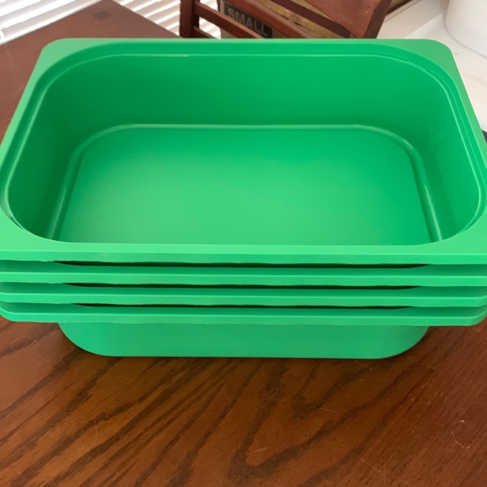 IKEA green large Trofast bins x4